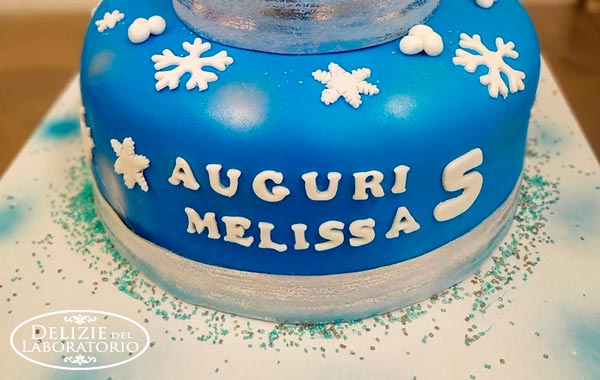 Torta Tema Frozen Milano: torta nel dettagli gli anni compiuti da Melissa