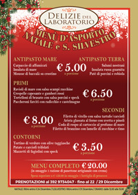 Menù Asporto per Natale e Capodanno