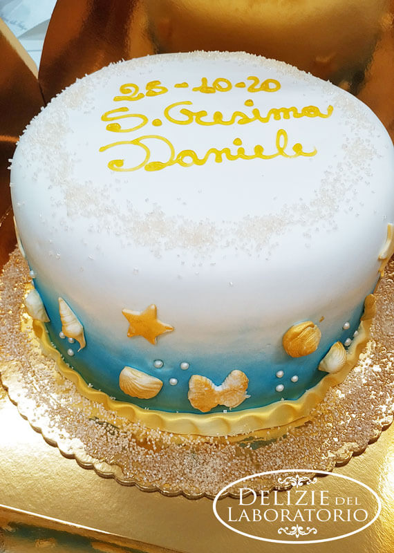 Torta Cresima Pasta Di Zucchero Per Daniele A Tema Marino 01