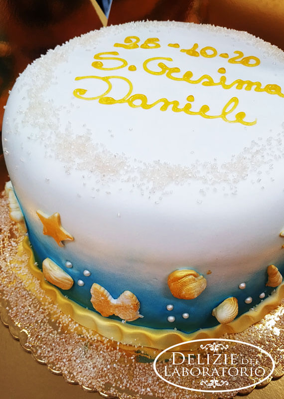 Torta Cresima Pasta Di Zucchero Per Daniele A Tema Marino 02