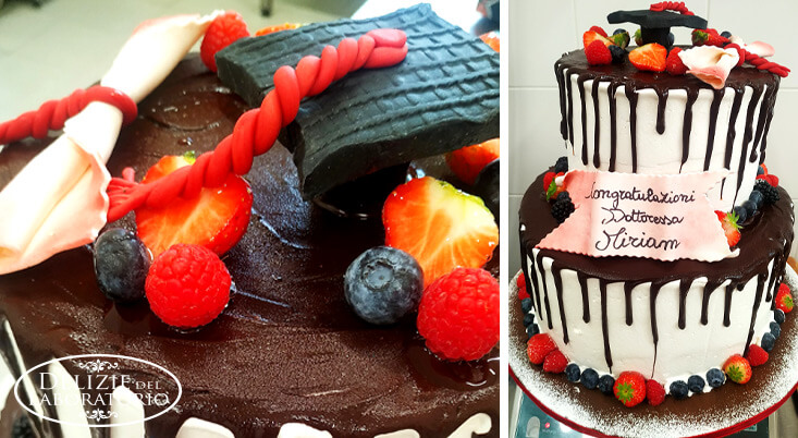 Torta di Laurea con Pasta di Zucchero e Cioccolato