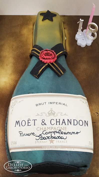 Torte artigianali personalizzate per diciottesimi a Milano - Torta a champagne